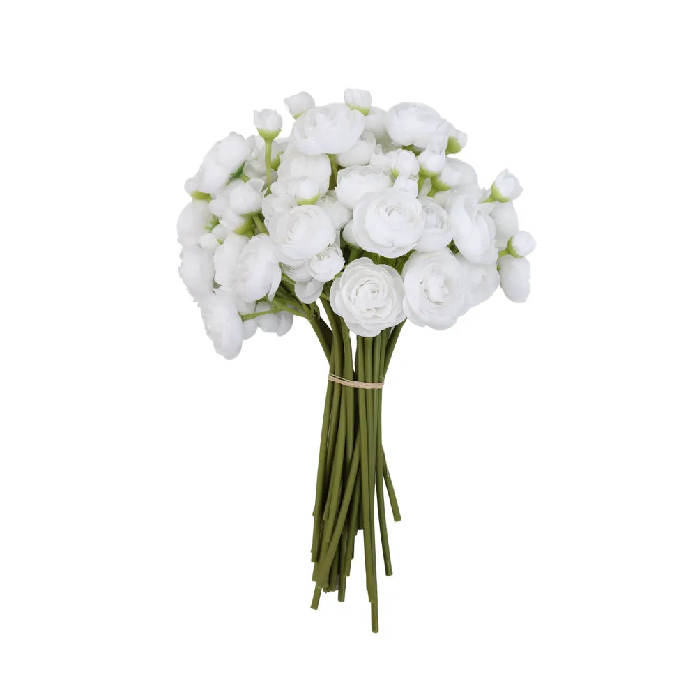 White Ranunculus Artificial Flowers