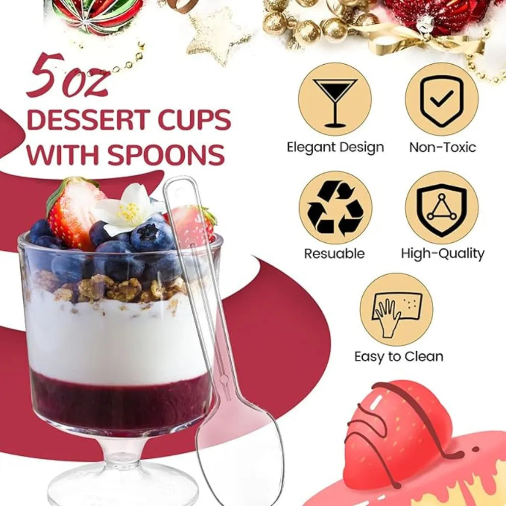 Transparent Plastic 5 oz Dessert Cups