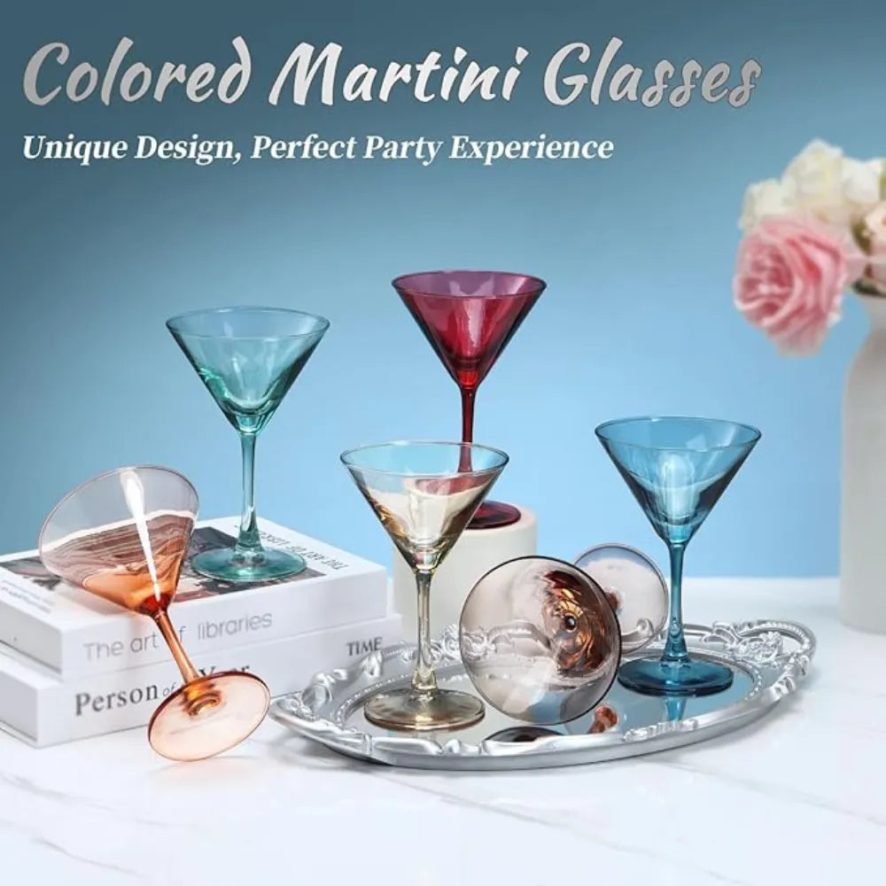 Colored Martini Cocktail Crystal Glasses